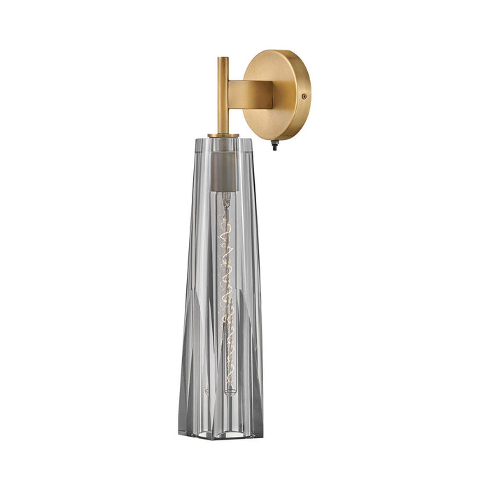 Cosette Wall Light in Heritage Brass/Smoked Glass.