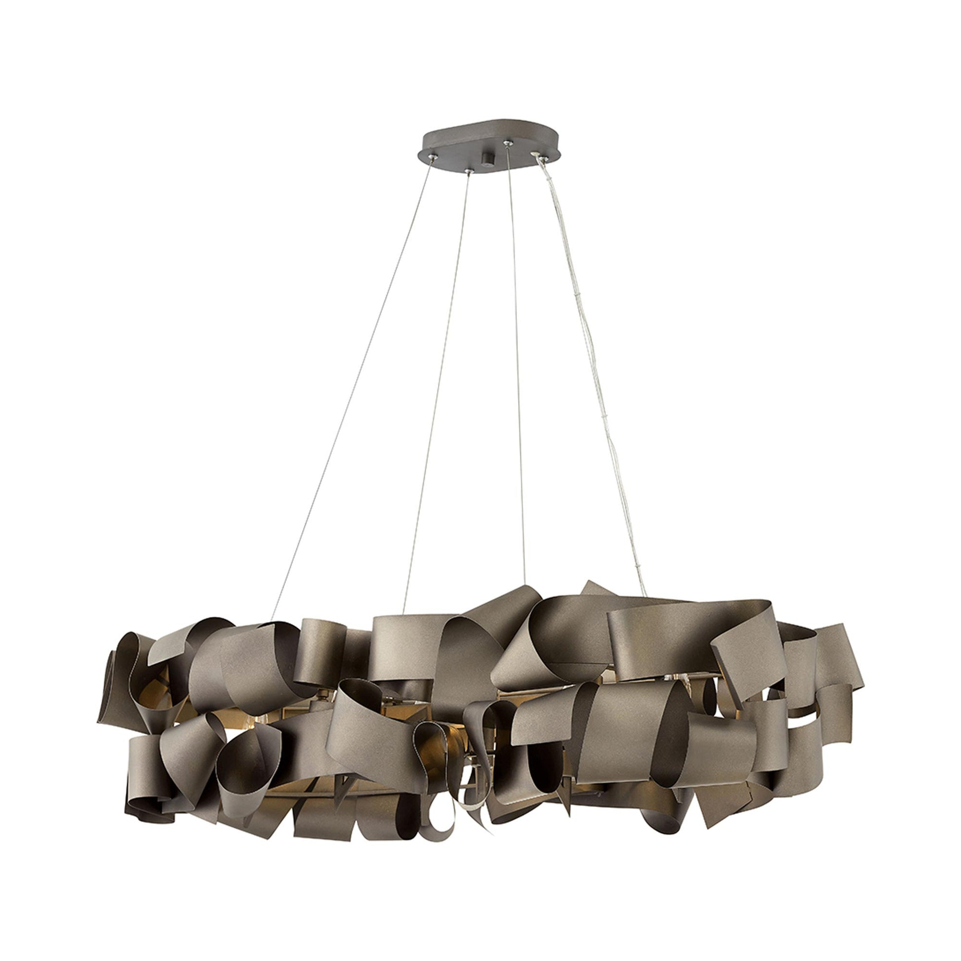 Delfina Chandelier in Metallic Matte Bronze.