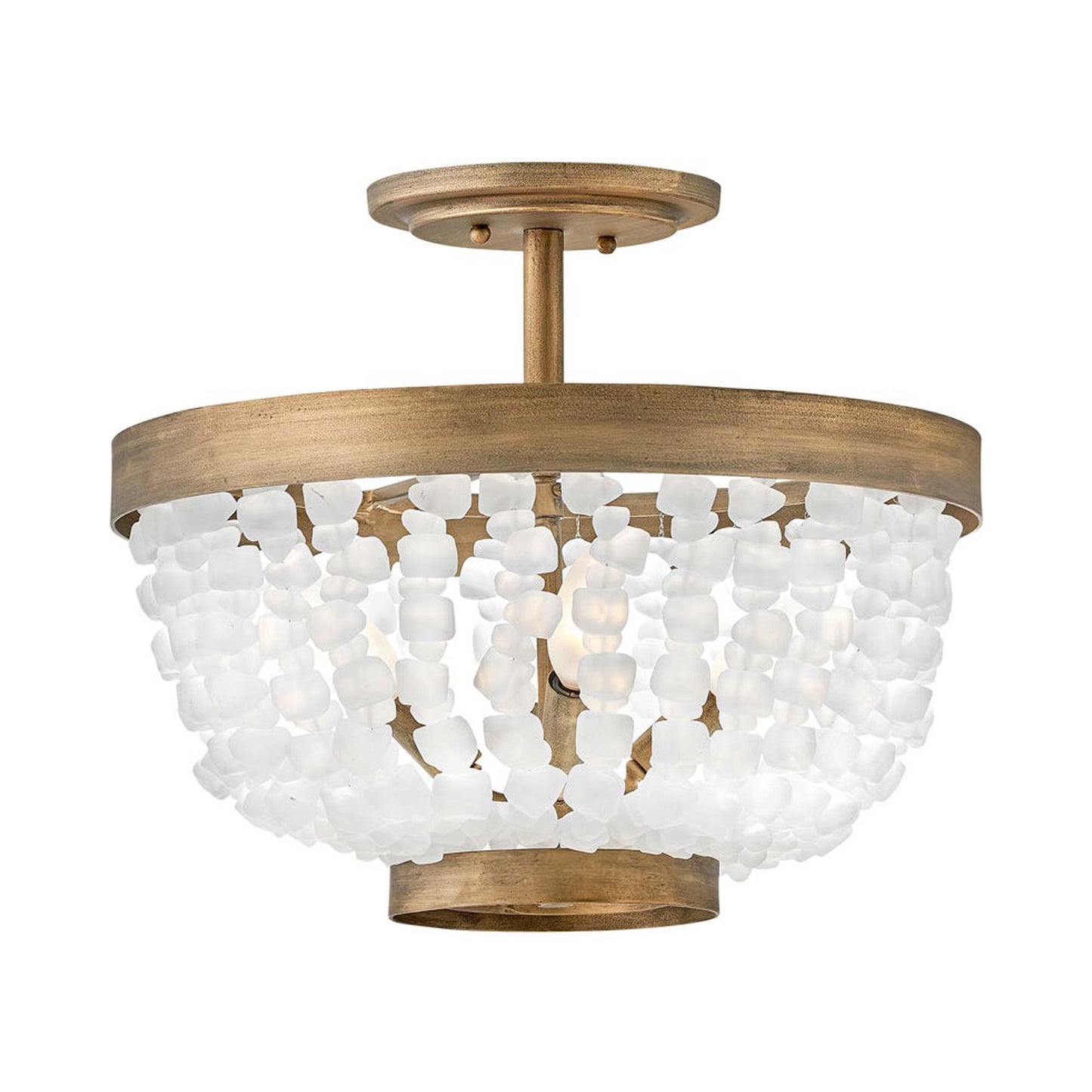 Dune Semi-Flush Mount Ceiling Light in Soft White.