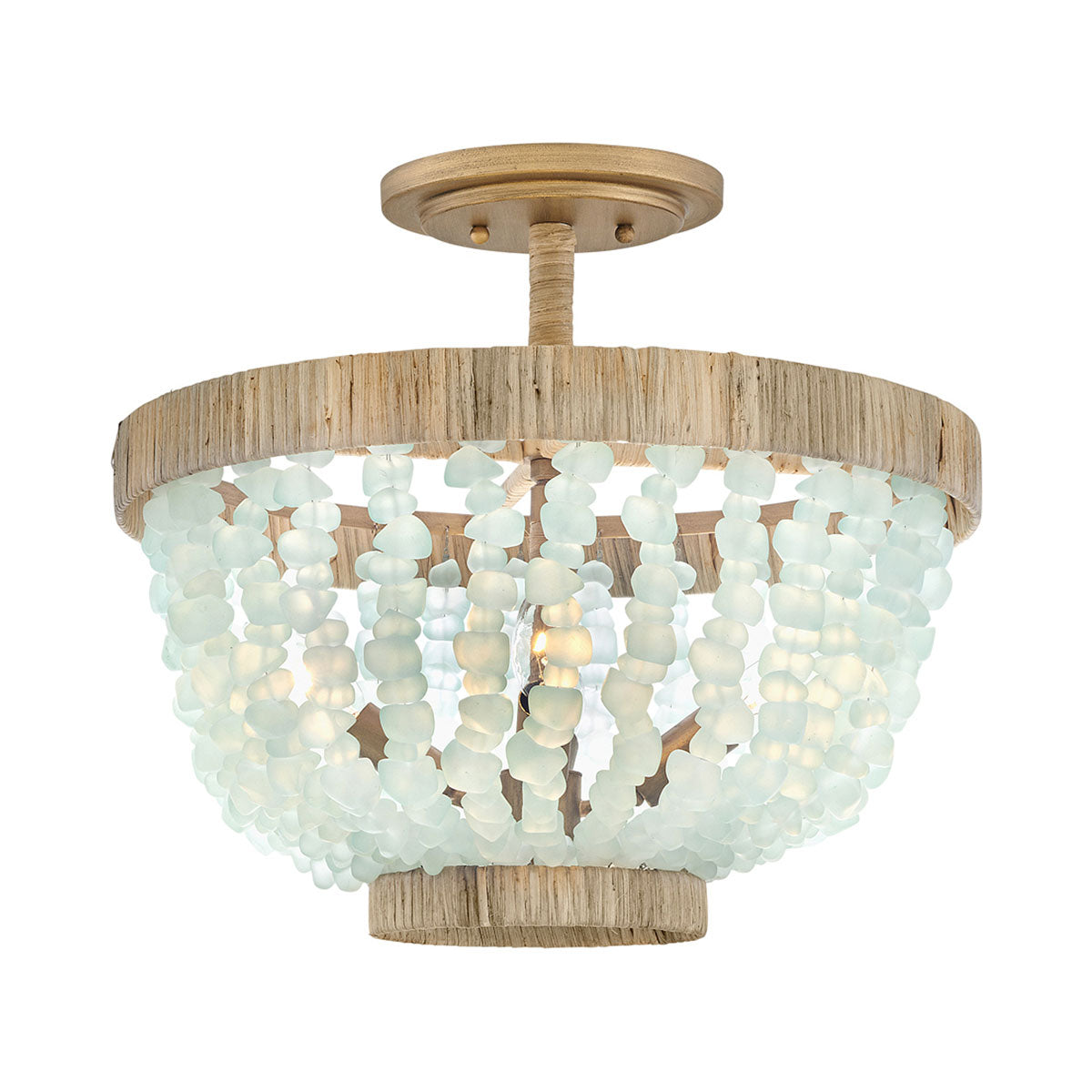 Dune Semi-Flush Mount Ceiling Light in Blue.