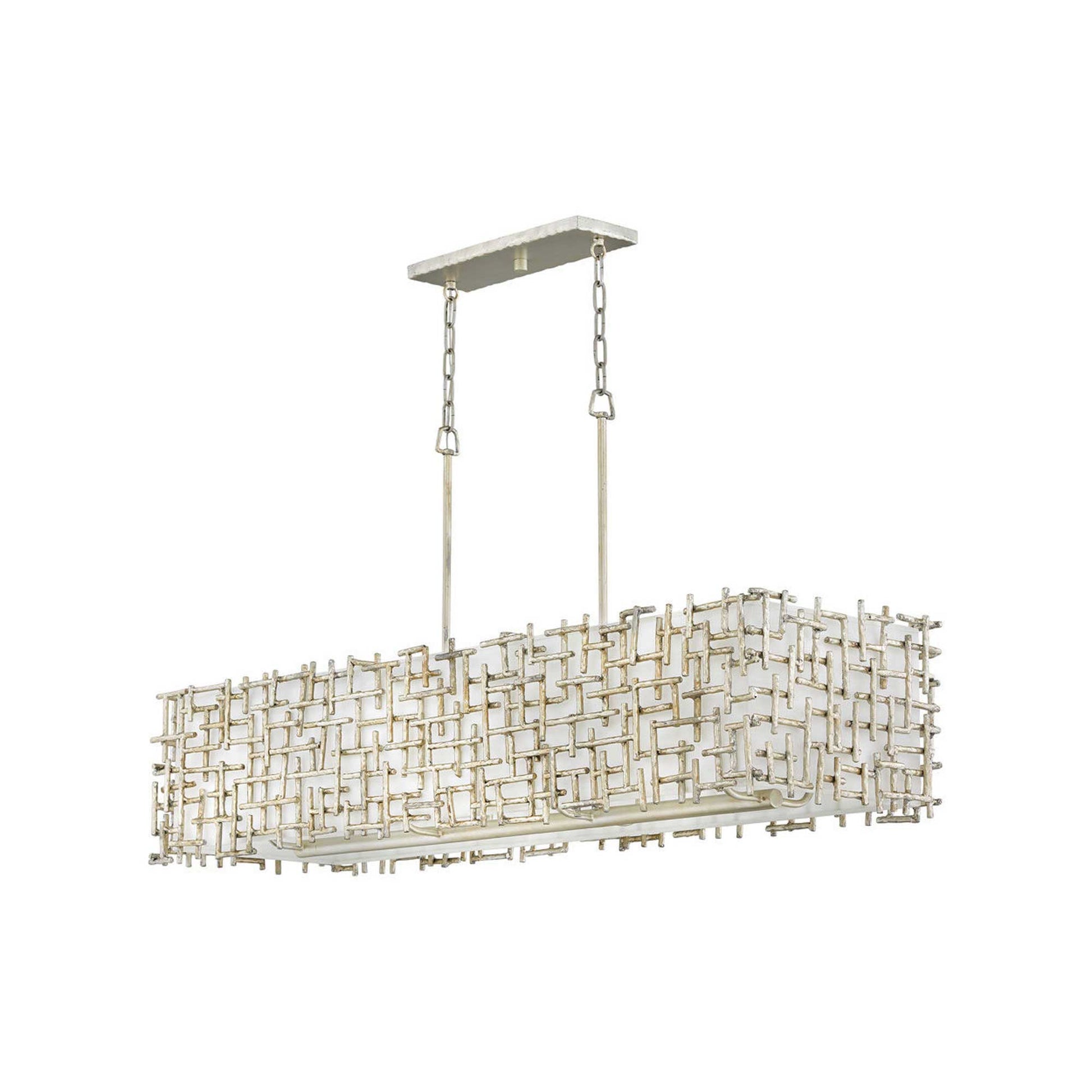 Farrah Linear Pendant Light in Silver Leaf (8-Light).