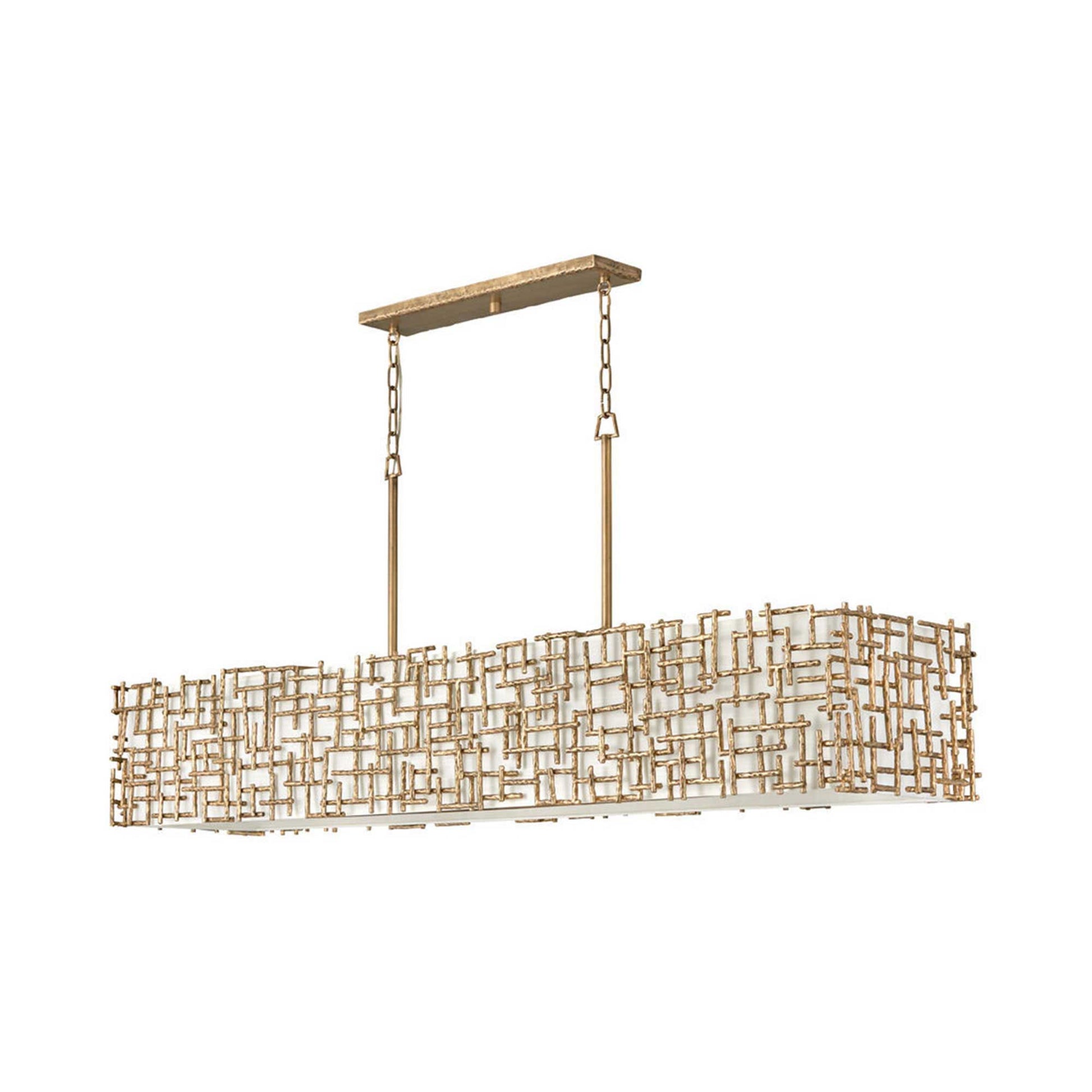 Farrah Linear Pendant Light in Burnished Gold (10-Light).