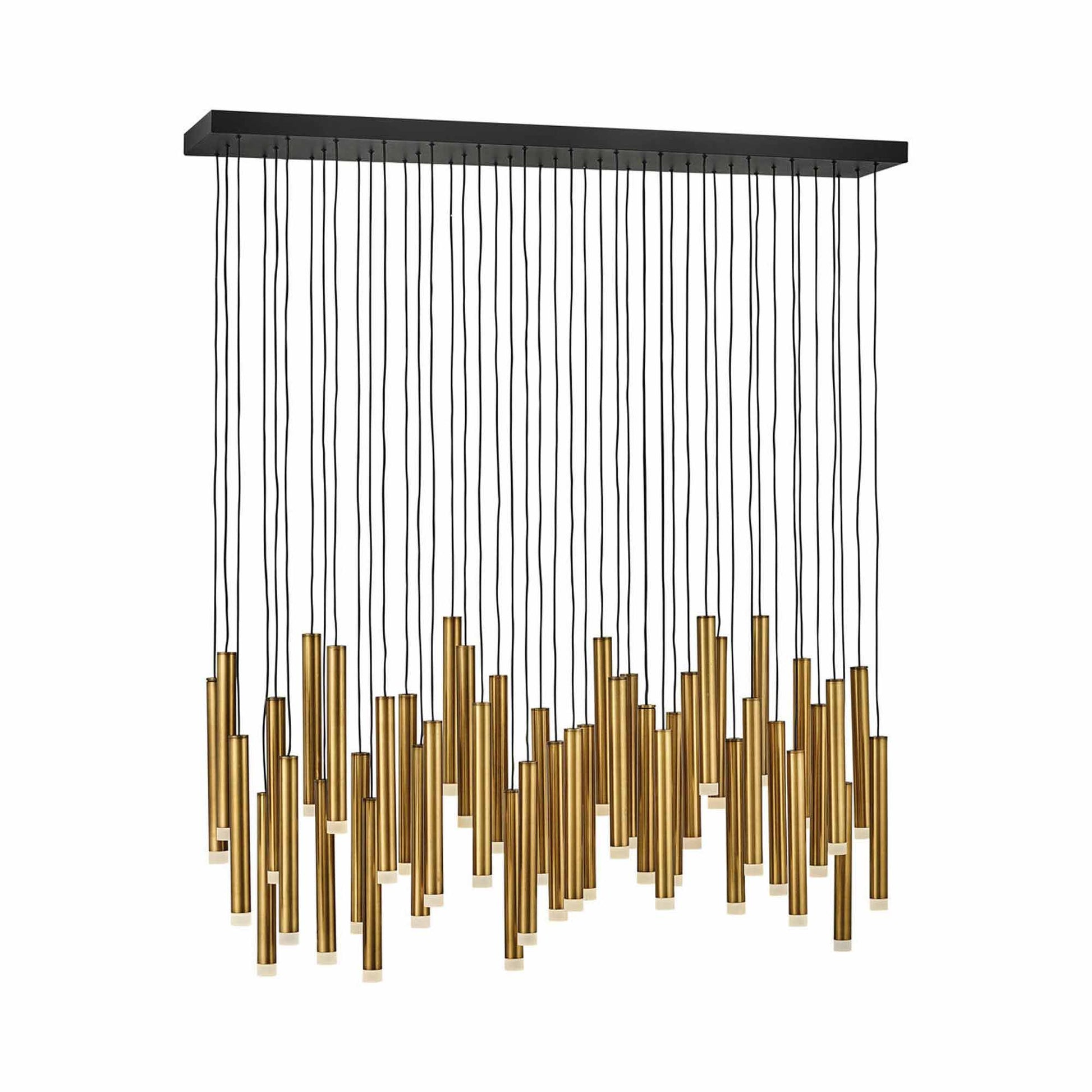Harmony LED Linear Pendant Light in Heritage Brass.