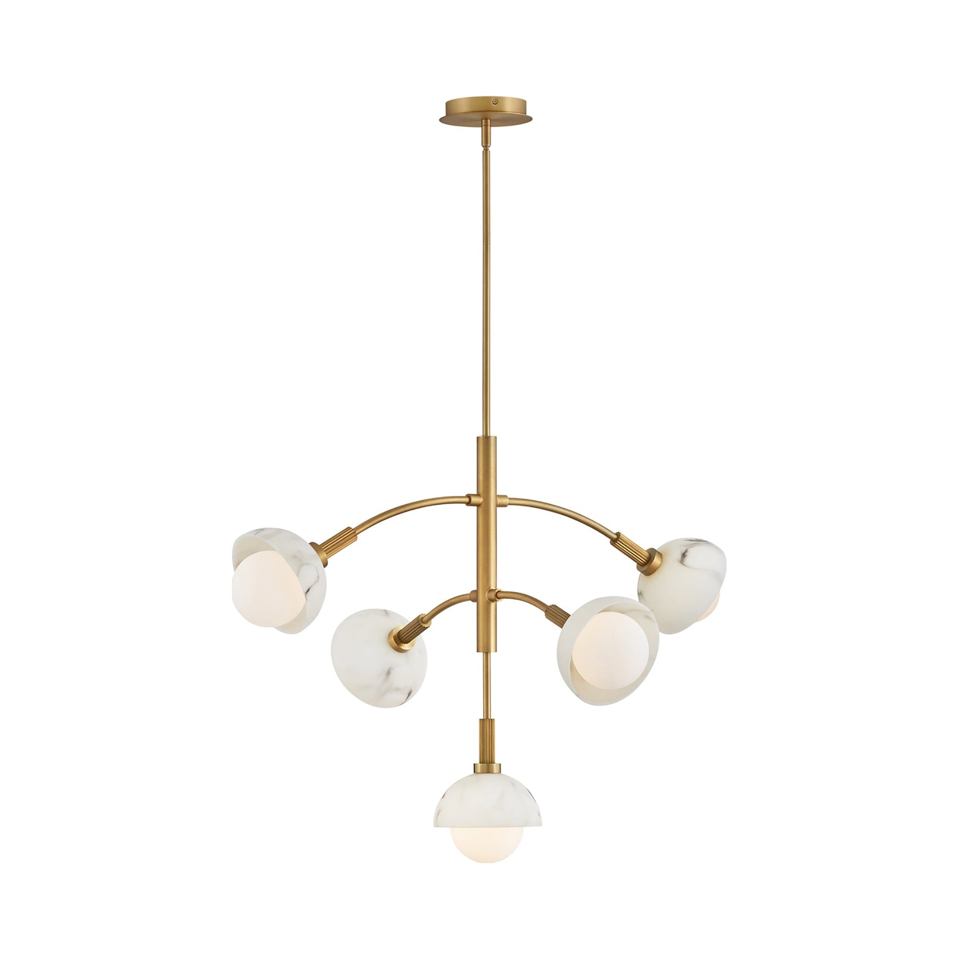 Phoebe Chandelier in Heritage Brass.
