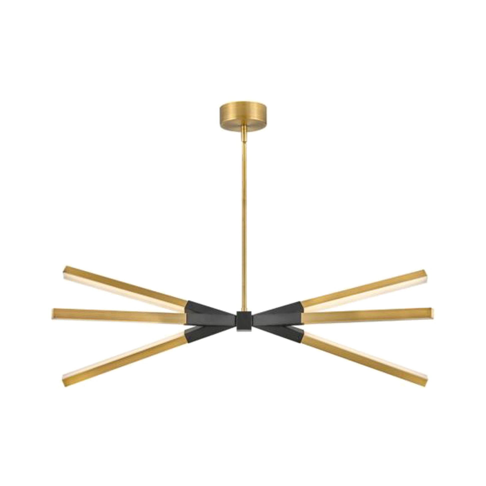 Rae LED Pendant Light in Horizontal/Lacquered Brass.