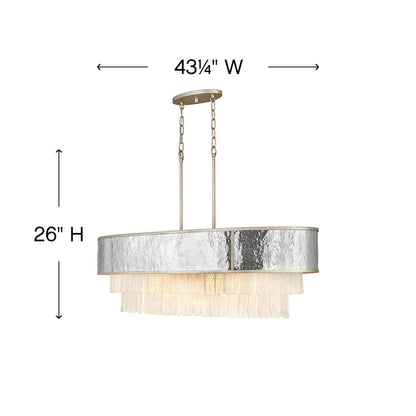 Reverie Drum Linear Pendant Light - line drawing