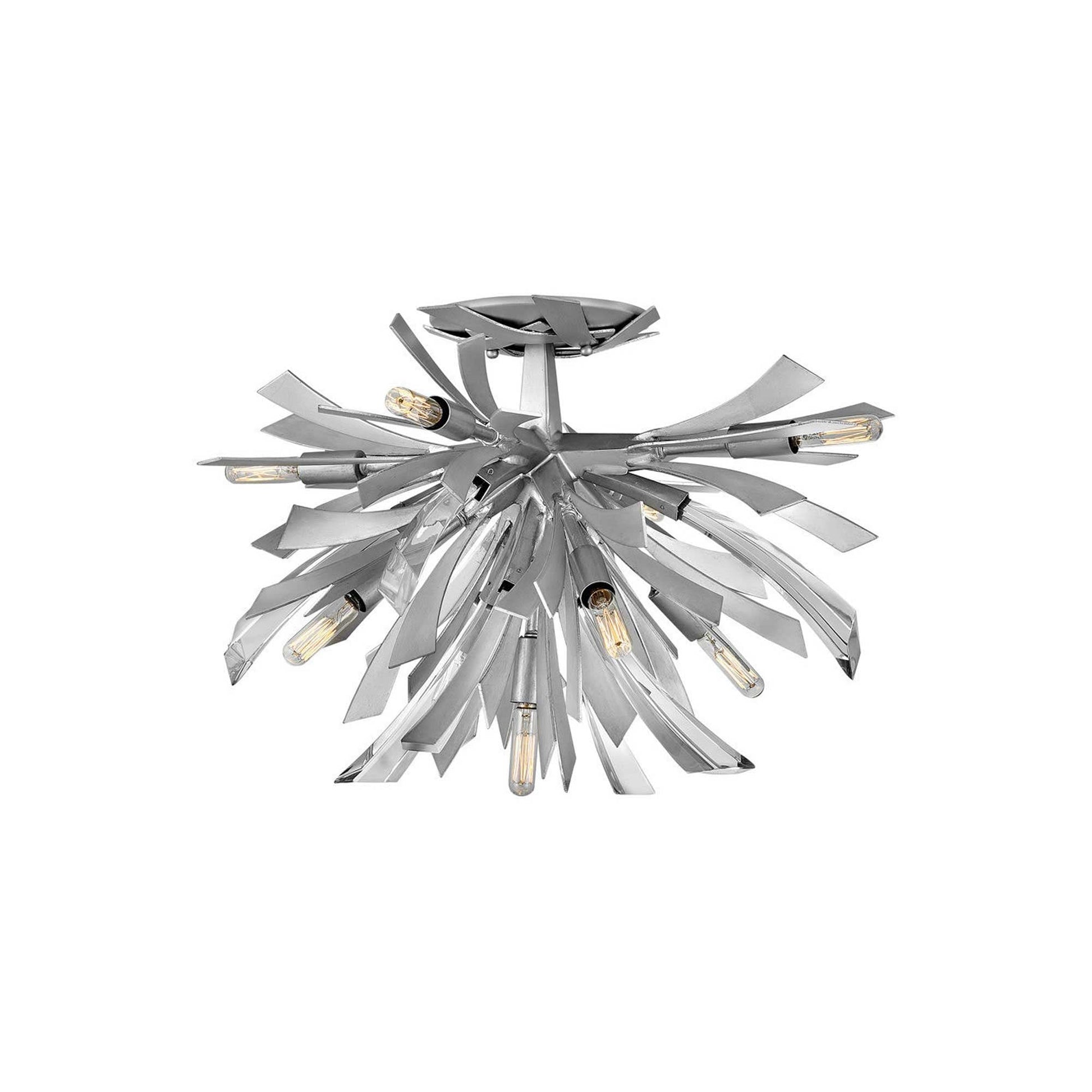 Vida Semi Flush Ceiling Light in Glacial.