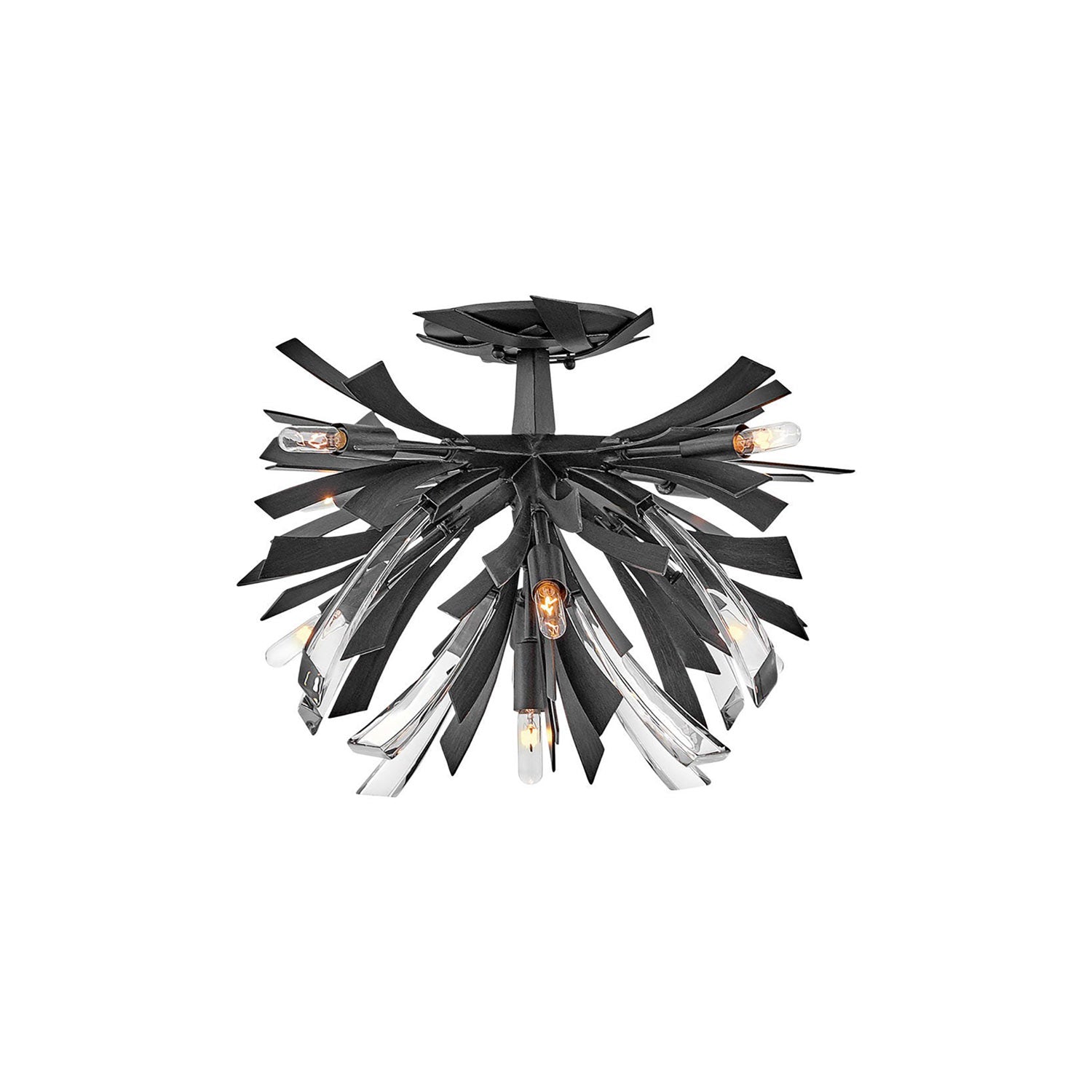 Vida Semi Flush Ceiling Light in Brushed Graphite.