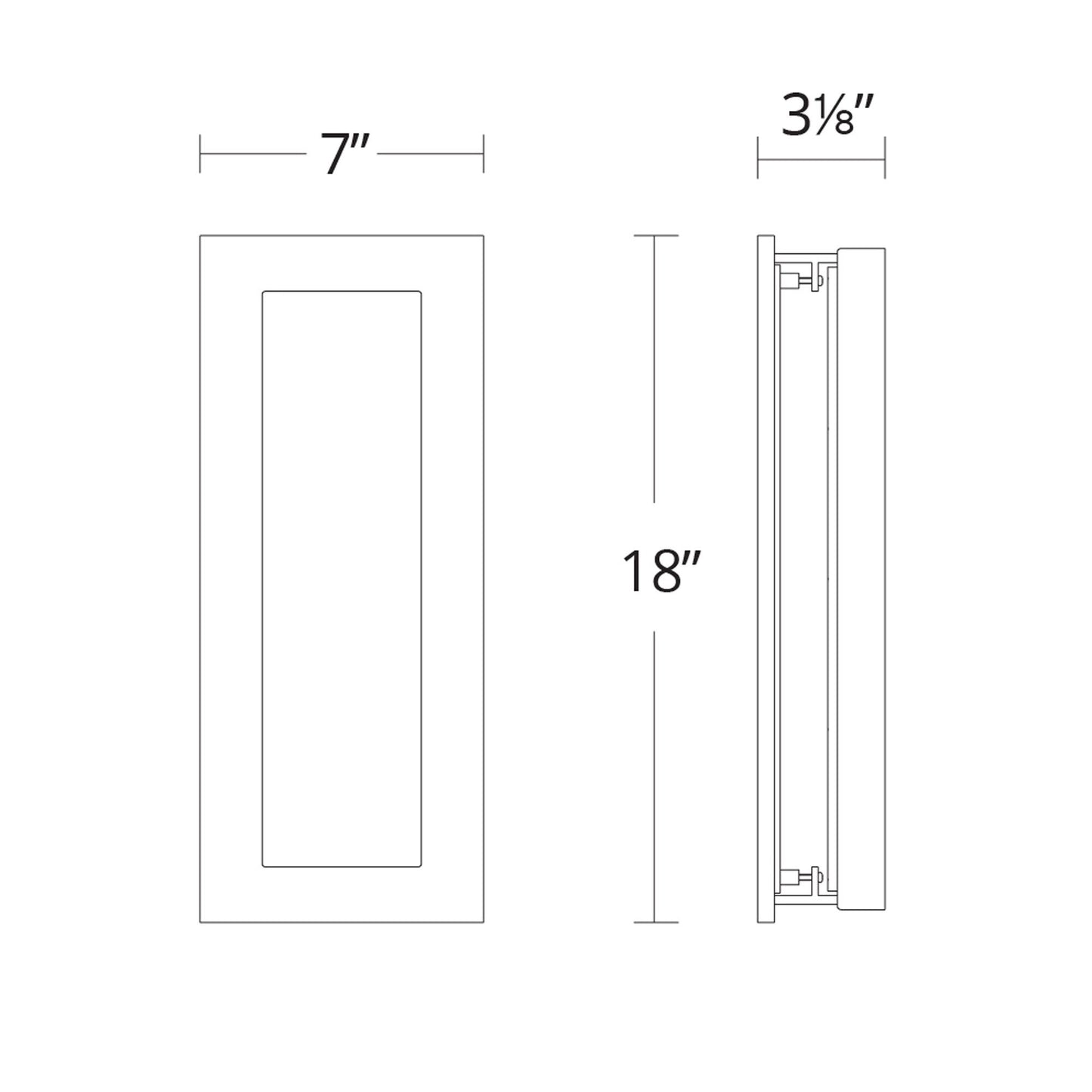 Frost Outdoor LED Wall Light - line drawing.