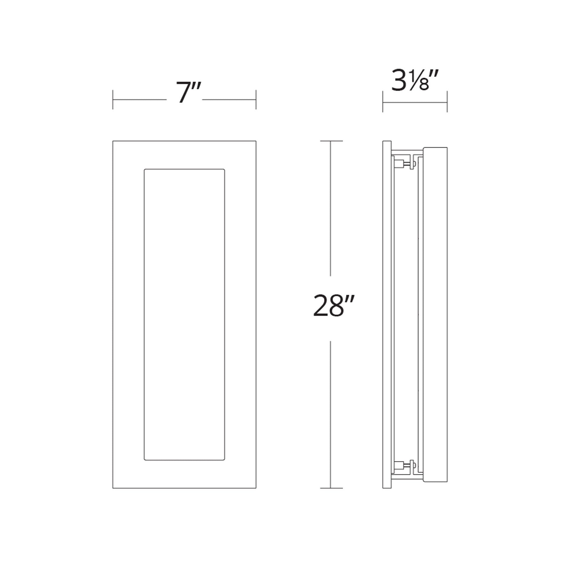 Frost Outdoor LED Wall Light - line drawing.