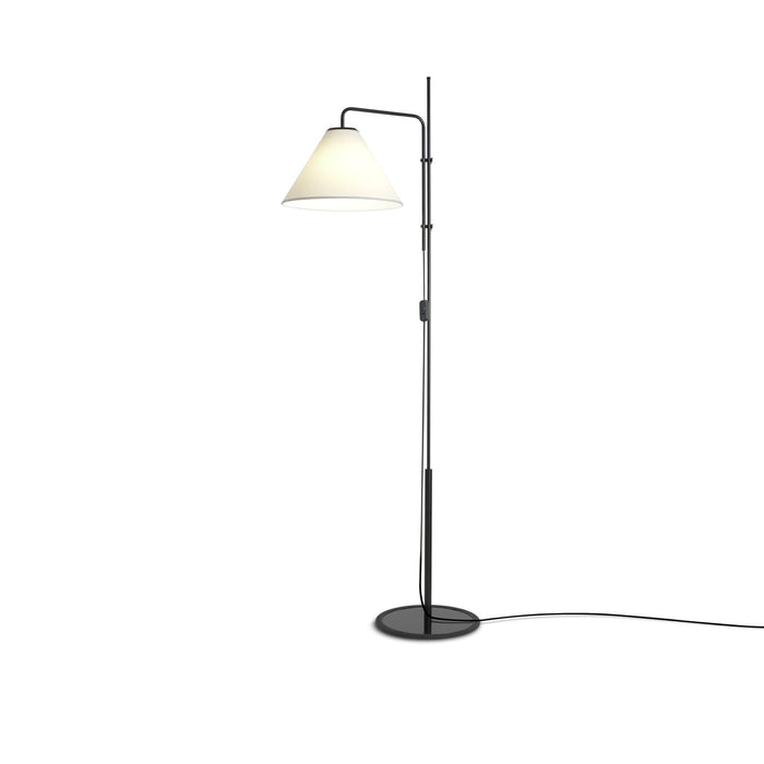 Funiculi Floor Lamp with Fabric Shade in White.