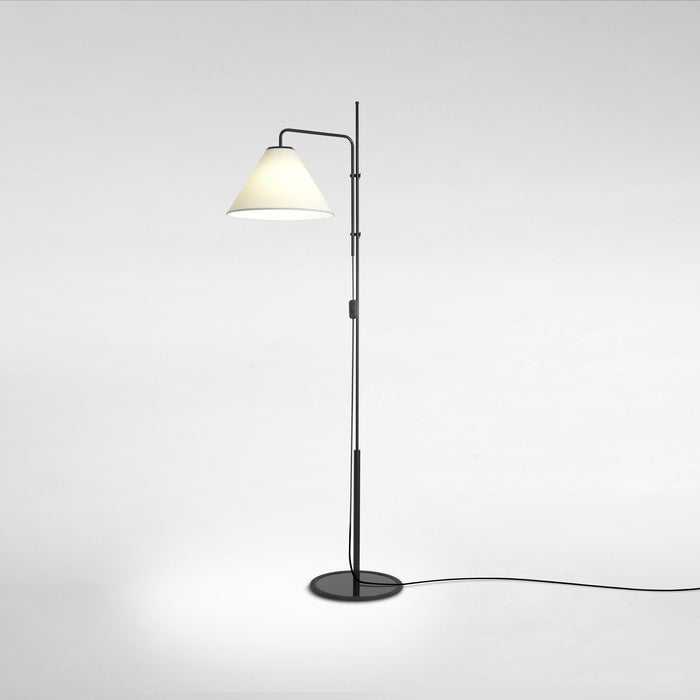 Funiculi Floor Lamp with Fabric Shade in Detail.