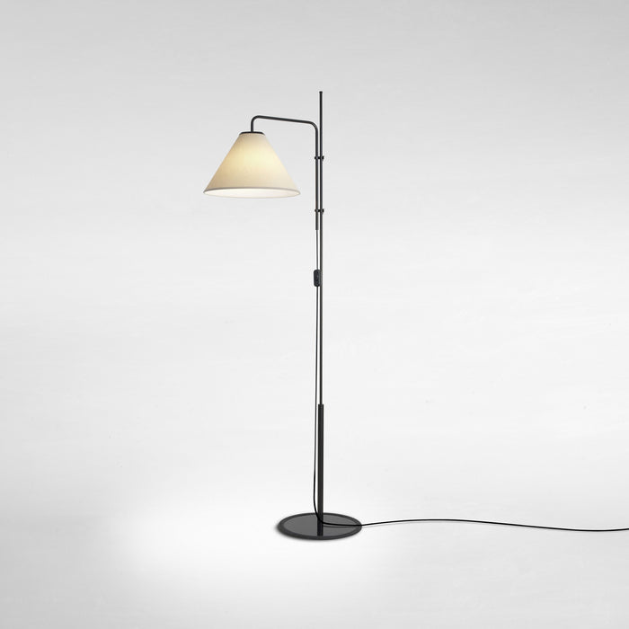 Funiculi Floor Lamp with Fabric Shade in Detail.