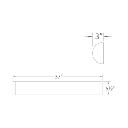 Fuse LED Bath Vanity Light - line drawing.