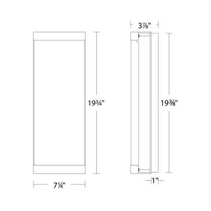 Fusion Outdoor LED Wall Light - line drawing.