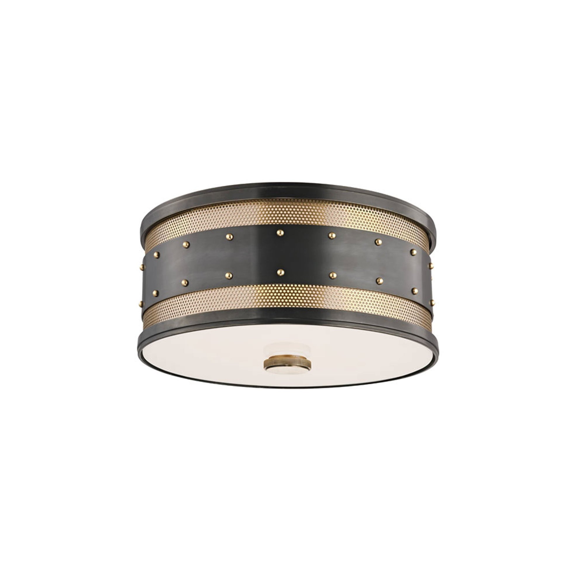 Gaines Flush Mount Ceiling Light in Aged Old Bronze (12-Inch).