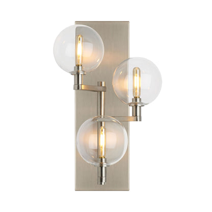 Gambit Wall Light in Triple Light/Satin Nickel.