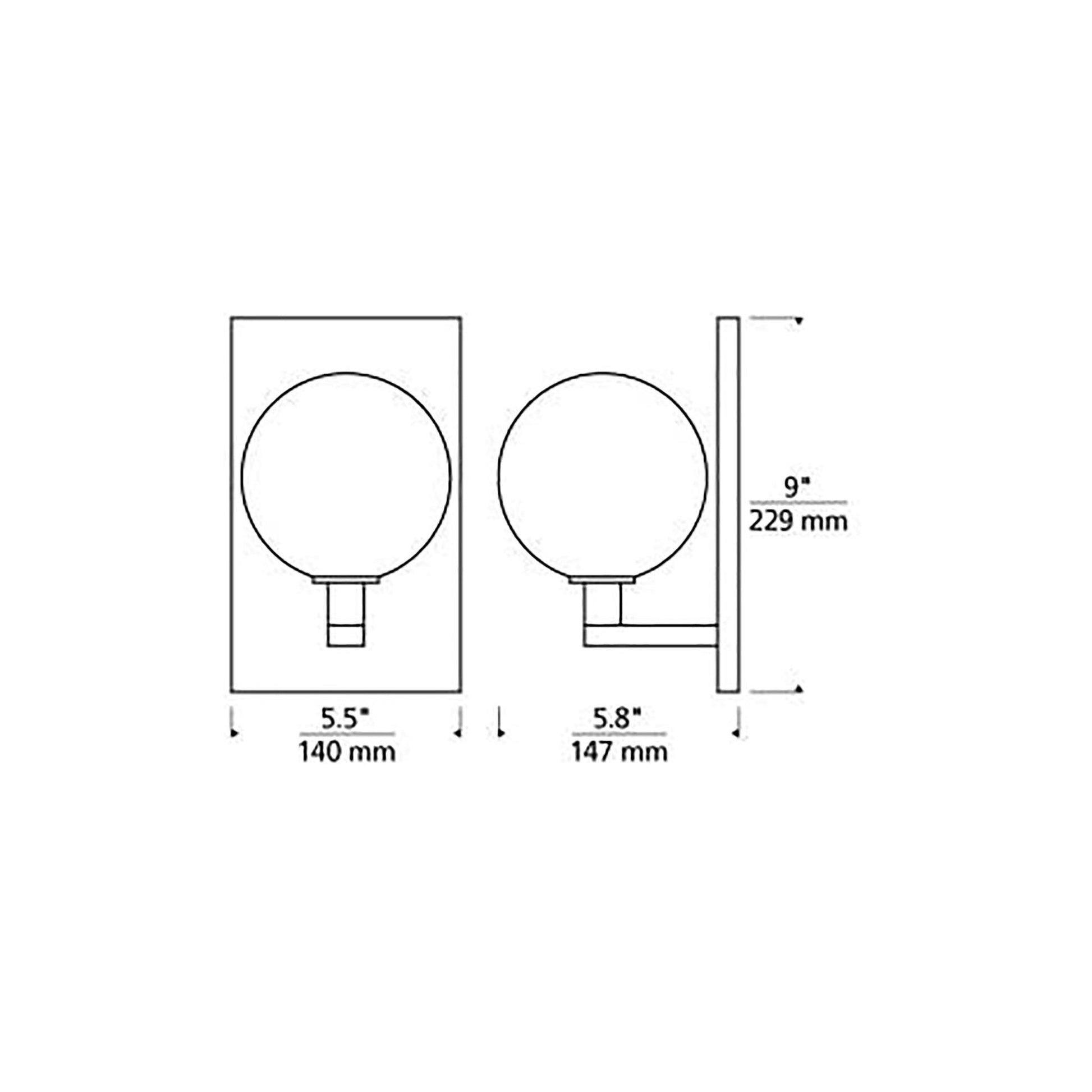 Gambit Wall Light - line drawing.