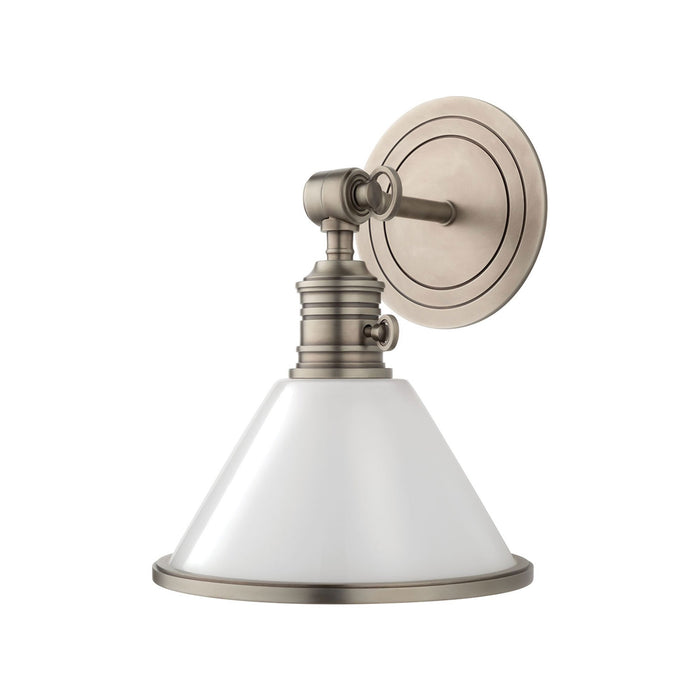 Garden City Wall Light in None/Opal Glossy/Antique Nickel.