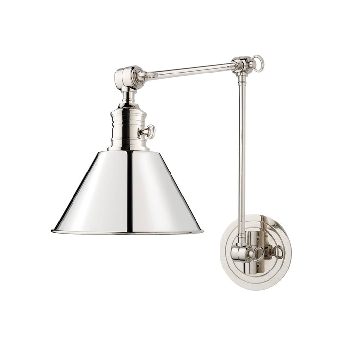 Garden City Wall Light in Vertical/Polished Nickel/Polished Nickel.
