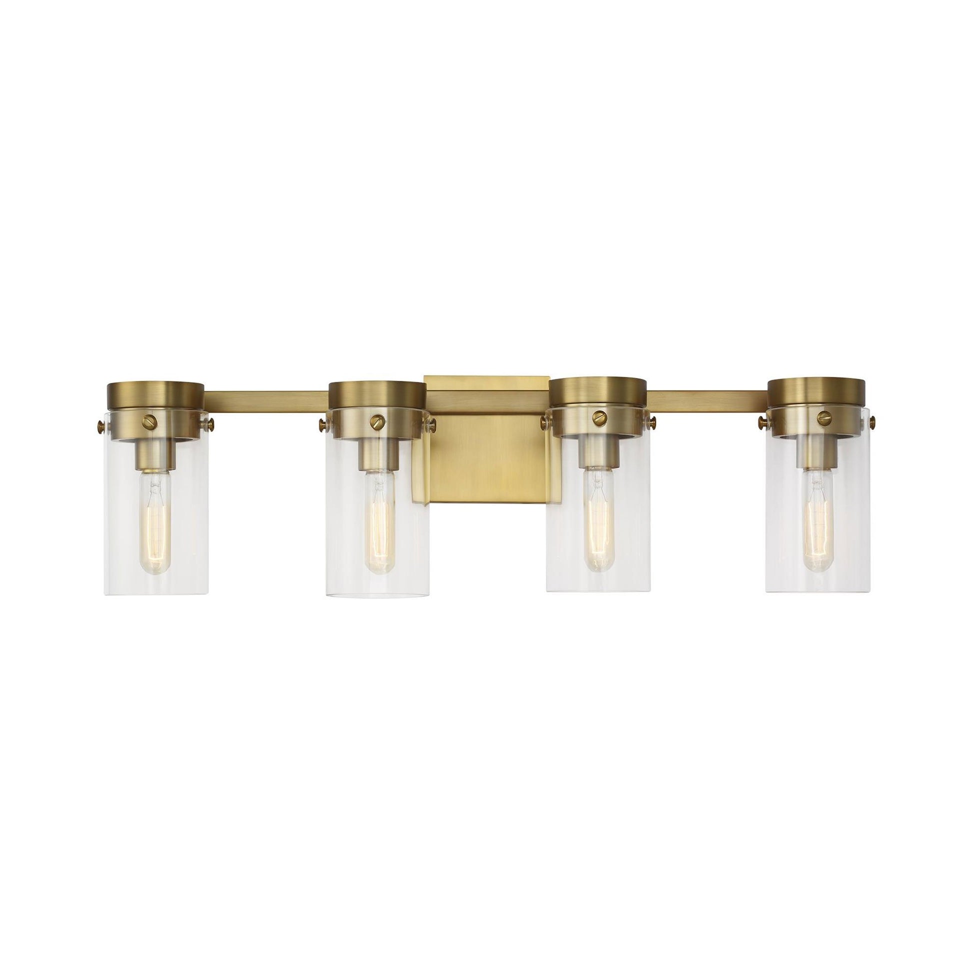 Garrett Bath Vanity Light in Burnished Brass (4-Light).