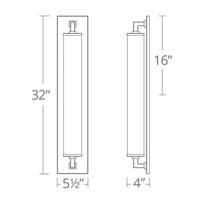 Gatsby LED Wall Light - line drawing.