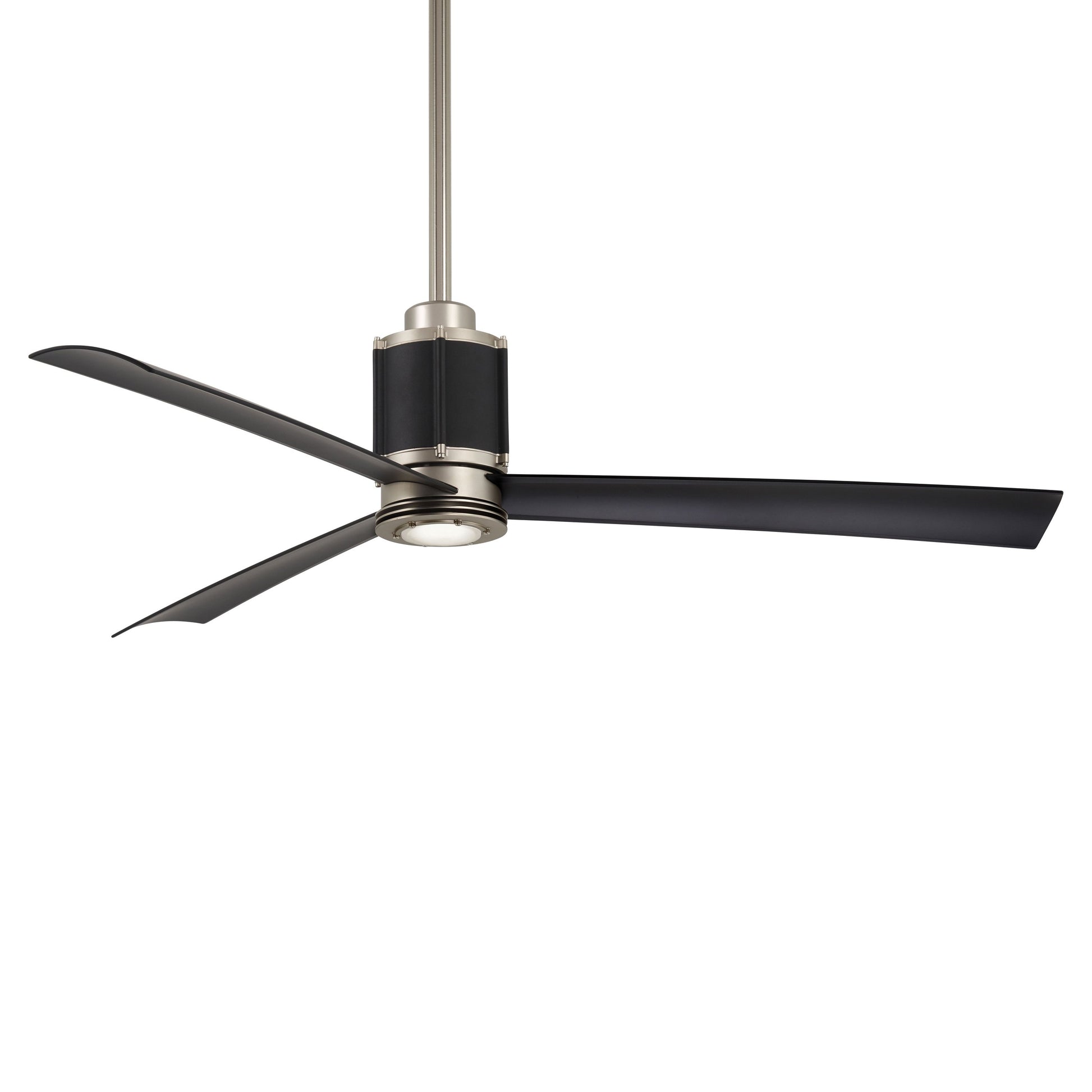 Gear LED Ceiling Fan in Brushed Steel / Sand Black / Matte Black.