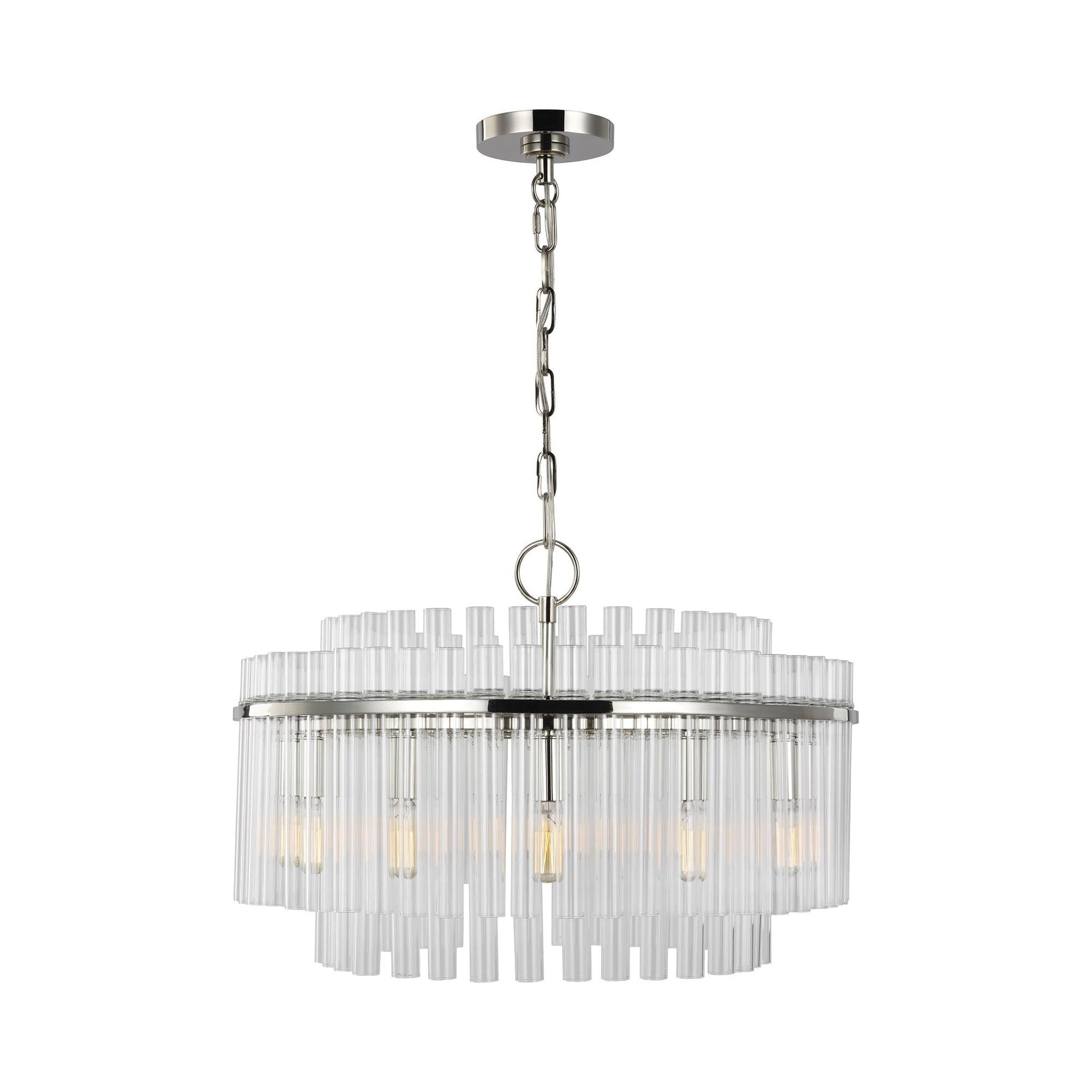 Beckett Chandelier in Polished Nickel (Medium).