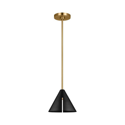 Cambre LED Pendant Light in Midnight Black/Burnished Brass (Medium).