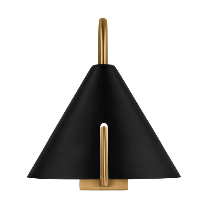 Cambre LED Task Wall Light in Midnight Black/Burnished Brass.
