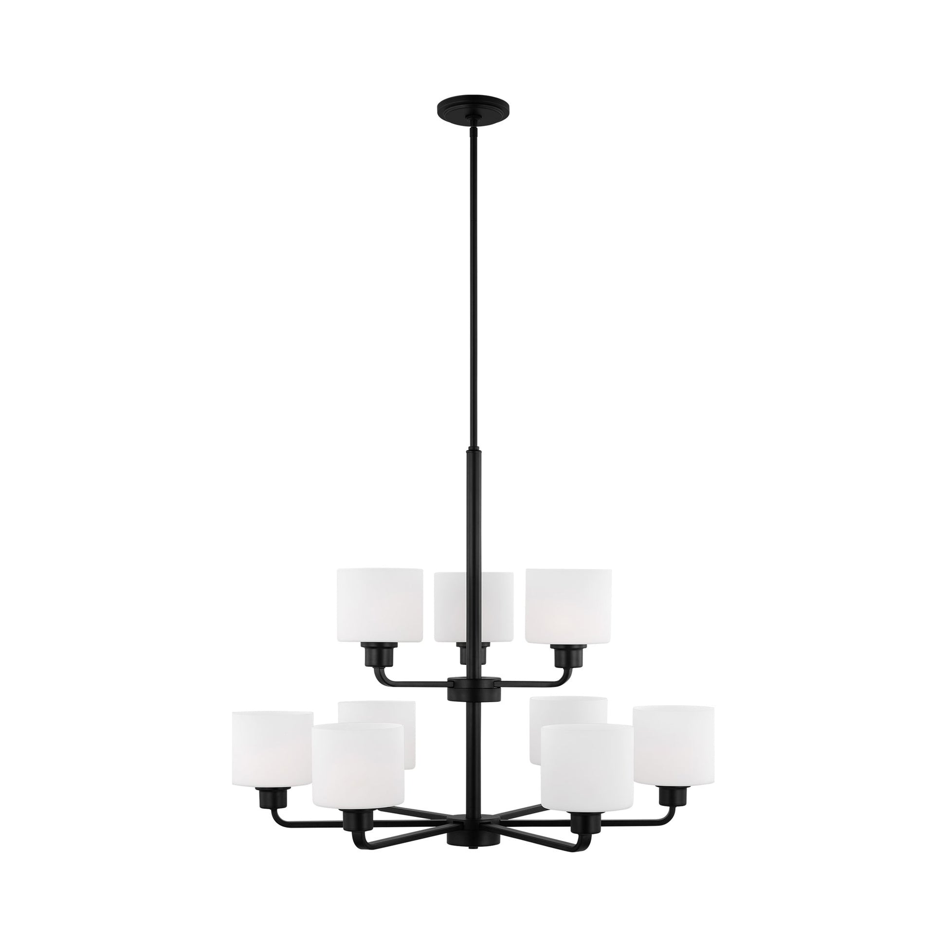 Canfield Multi Tier Chandelier in Midnight Black.