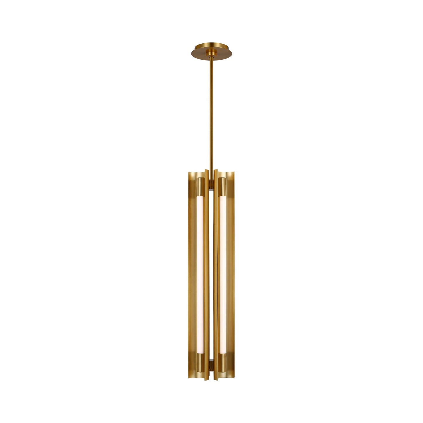 Carson Modern LED Pendant Light in Burnished Brass (4-Light).
