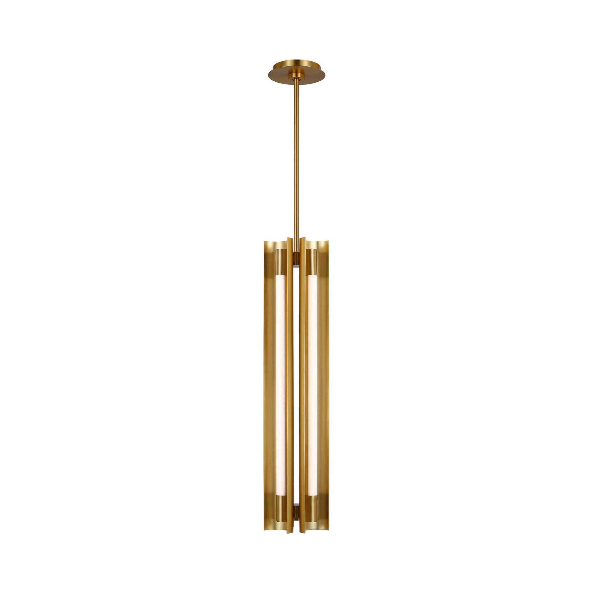 Carson Modern LED Pendant Light in Burnished Brass (4-Light).