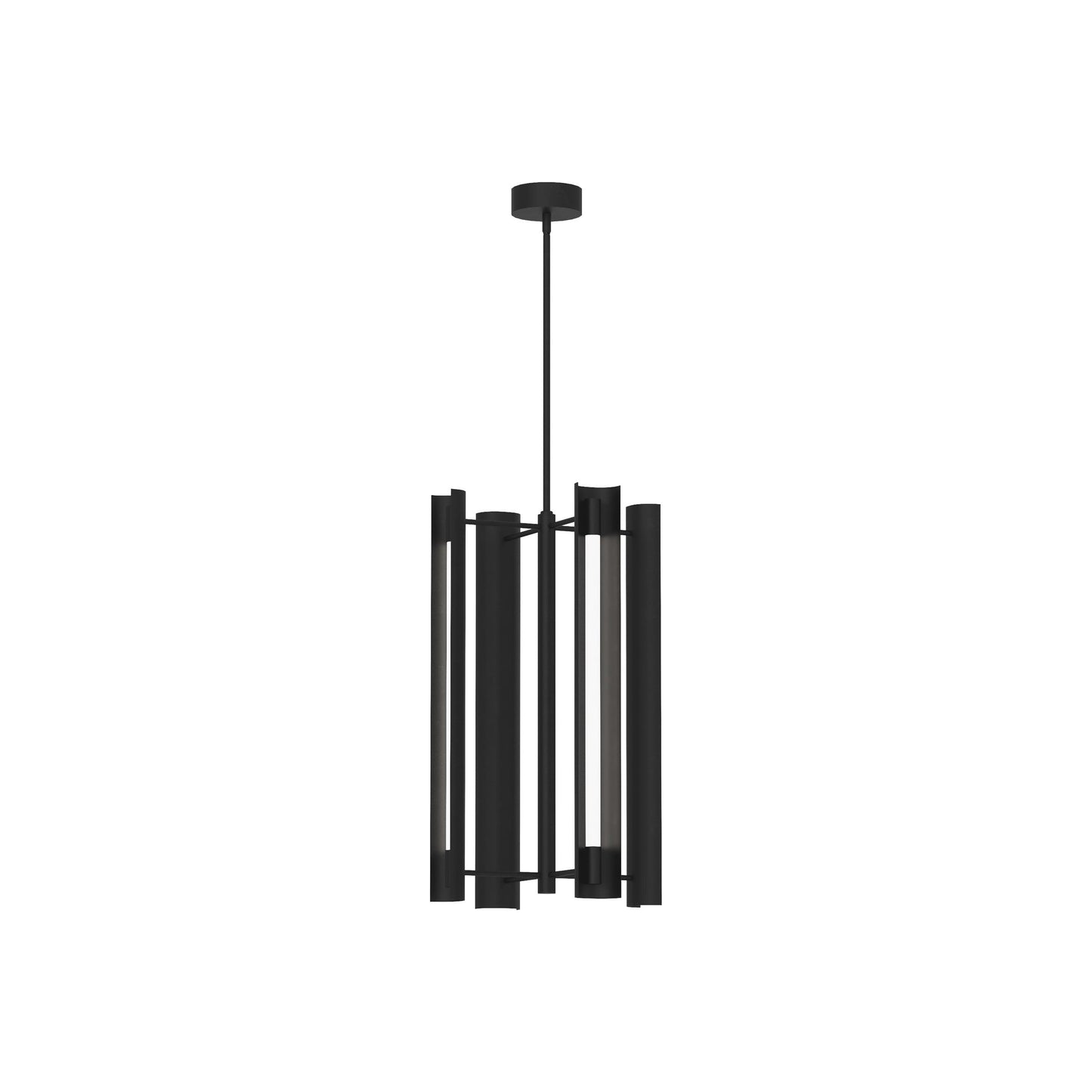Carson Modern LED Tall Pendant Light in Midnight Black (Small).