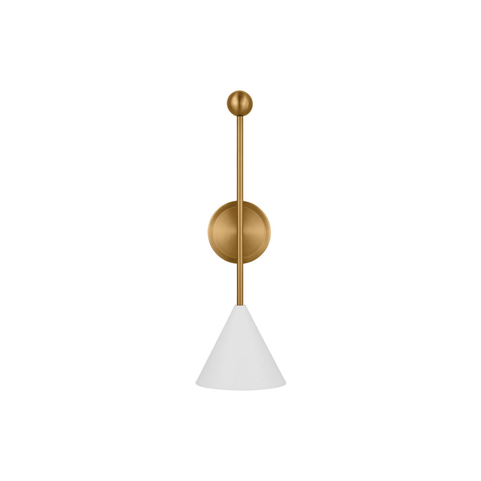 Cosmo Bath Wall Light in Matte White/Burnished Brass (Large).