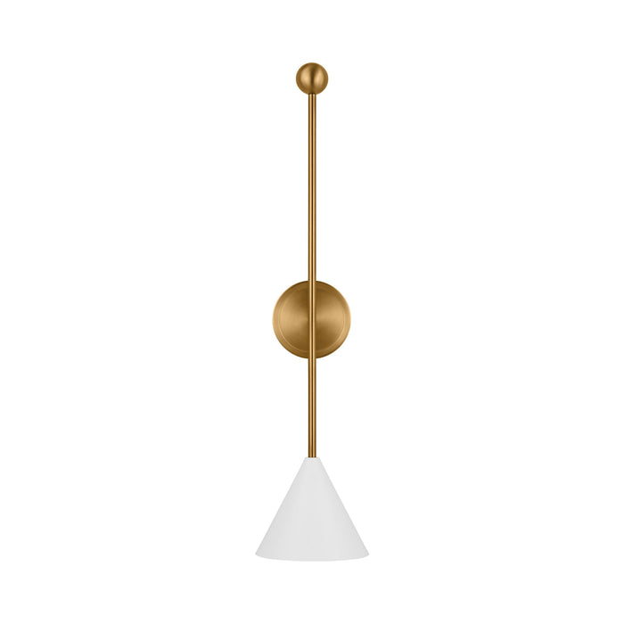 Cosmo Bath Wall Light in Matte White/Burnished Brass (X-Large).