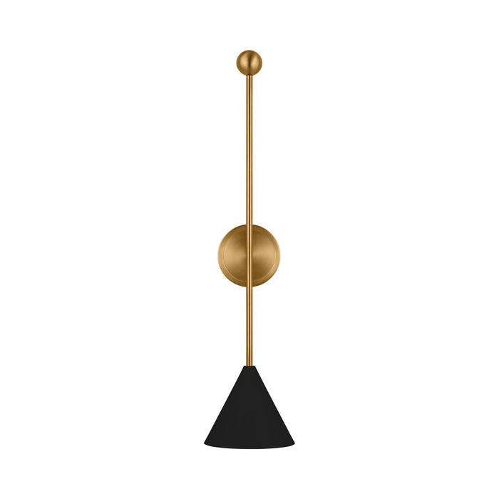 Cosmo Bath Wall Light in Midnight Black/Burnished Brass (X-Large).