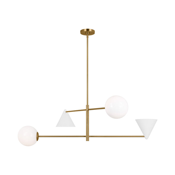 Cosmo Chandelier in Matte White/Burnished Brass (X-Large).