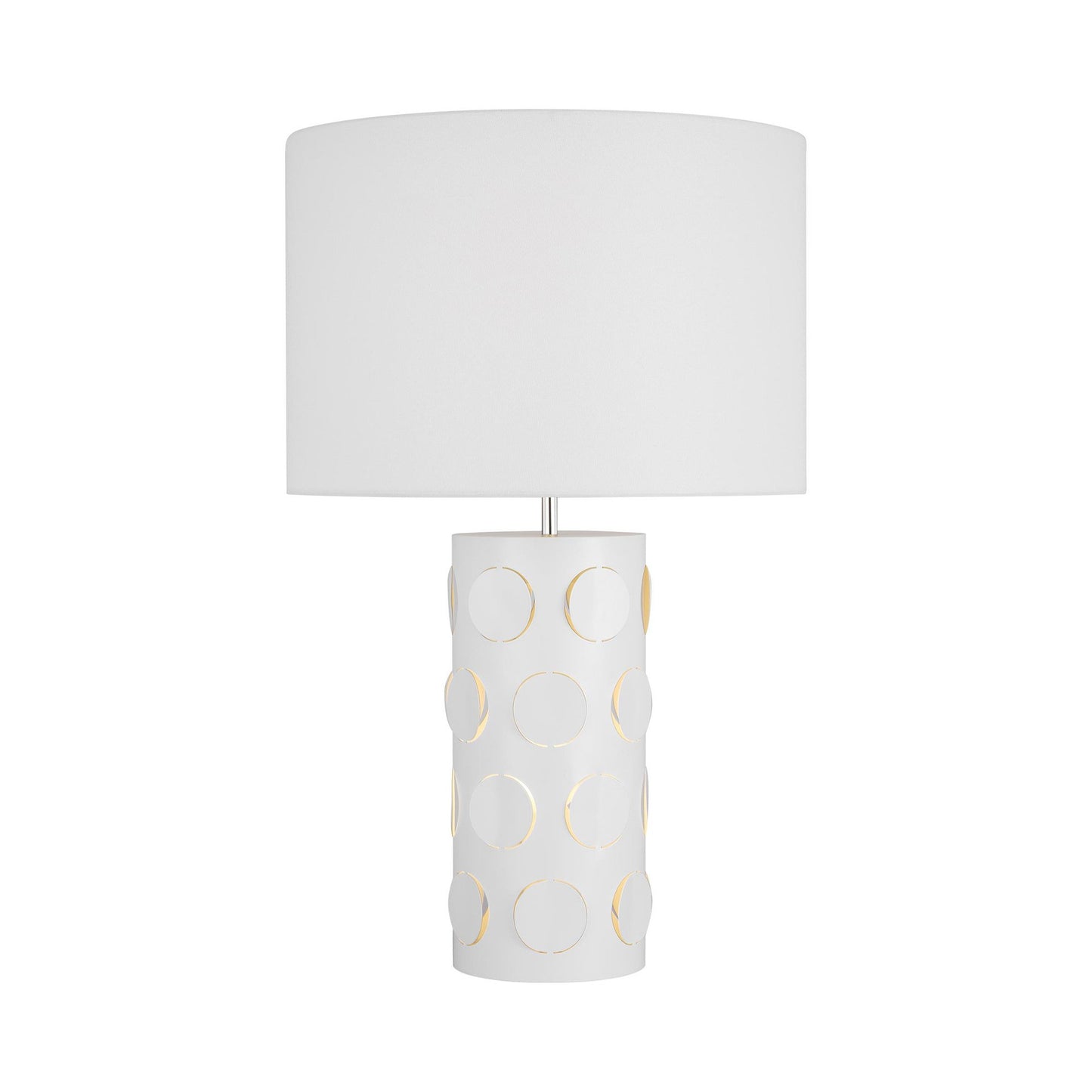 Dottie LED Table Lamp in Polished Nickel.