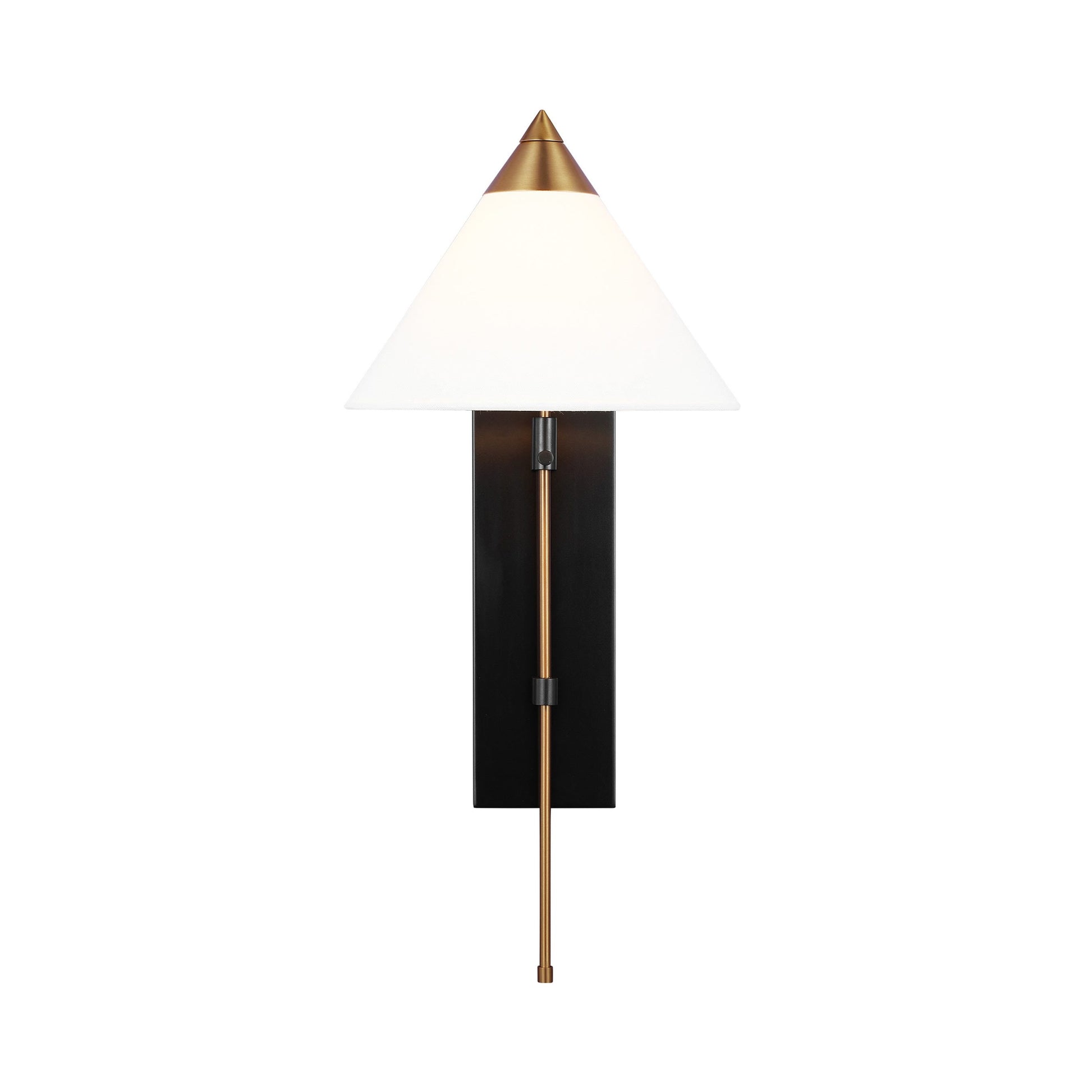 Franklin Cone Wall Light Franklin Wall Light in Burnished Brass with Deep. Bronze.