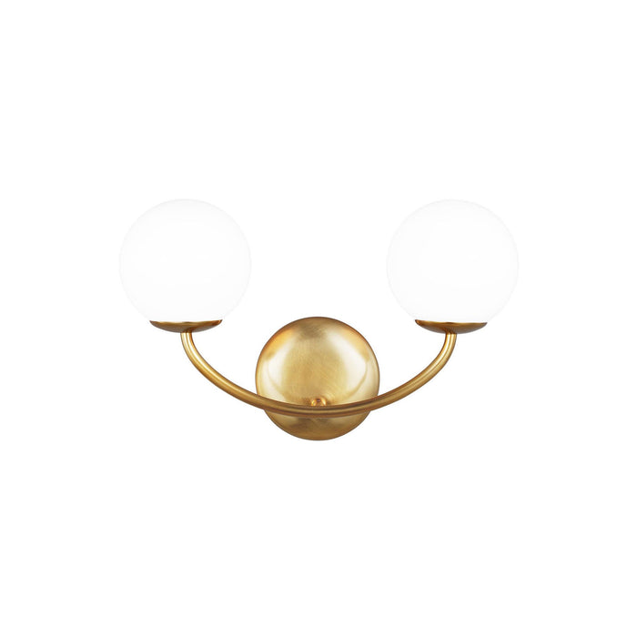 Galassia LED Bath Vanity Light in Burnished Brass (2-Light).