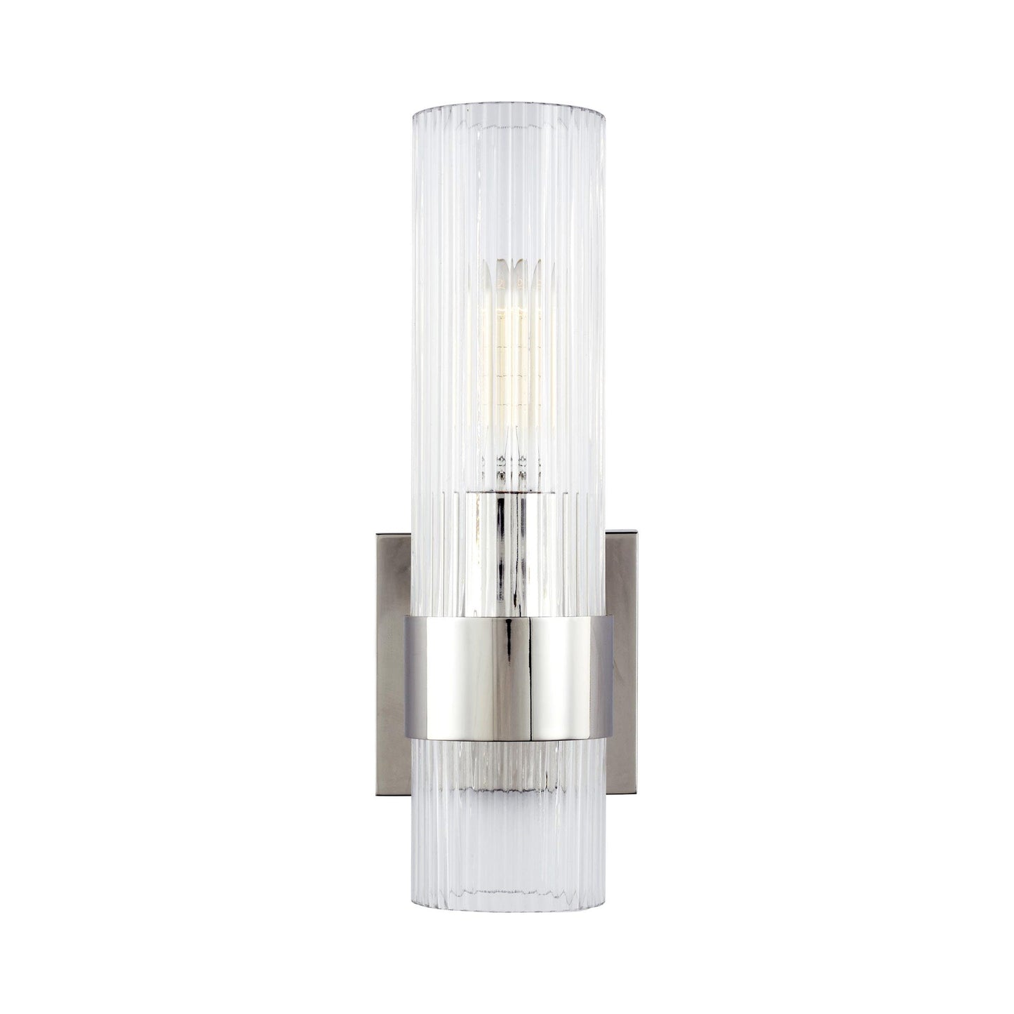 Geneva Wall Light in Polished Nickel.