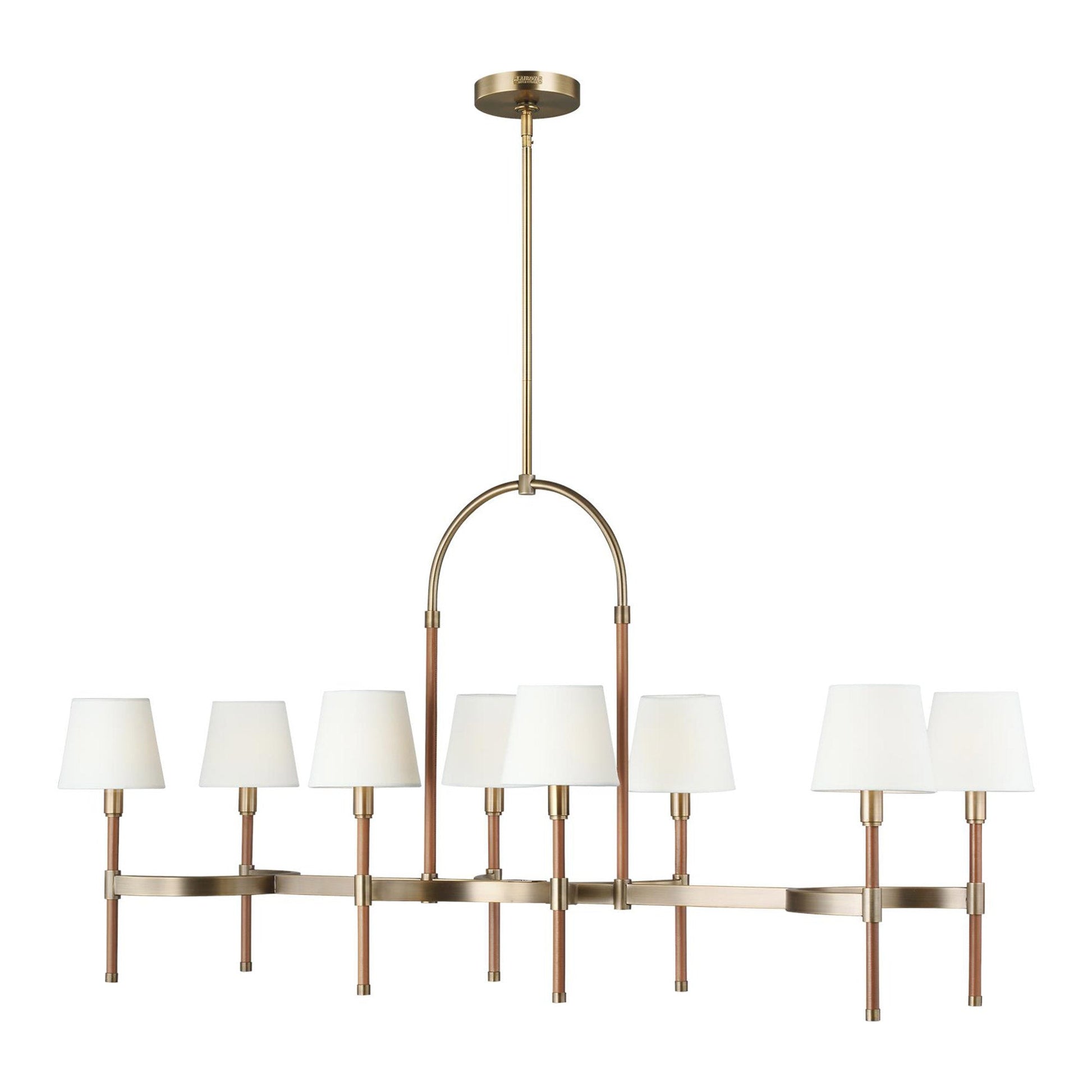 Katie Linear Chandelier in Time Worn Brass.