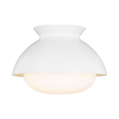 Lucerne Flush Mount Ceiling Light in Matte White.