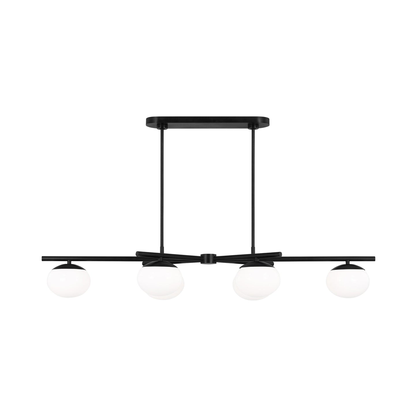 Lune LED Linear Chandelier in Aged Iron (4-Light).