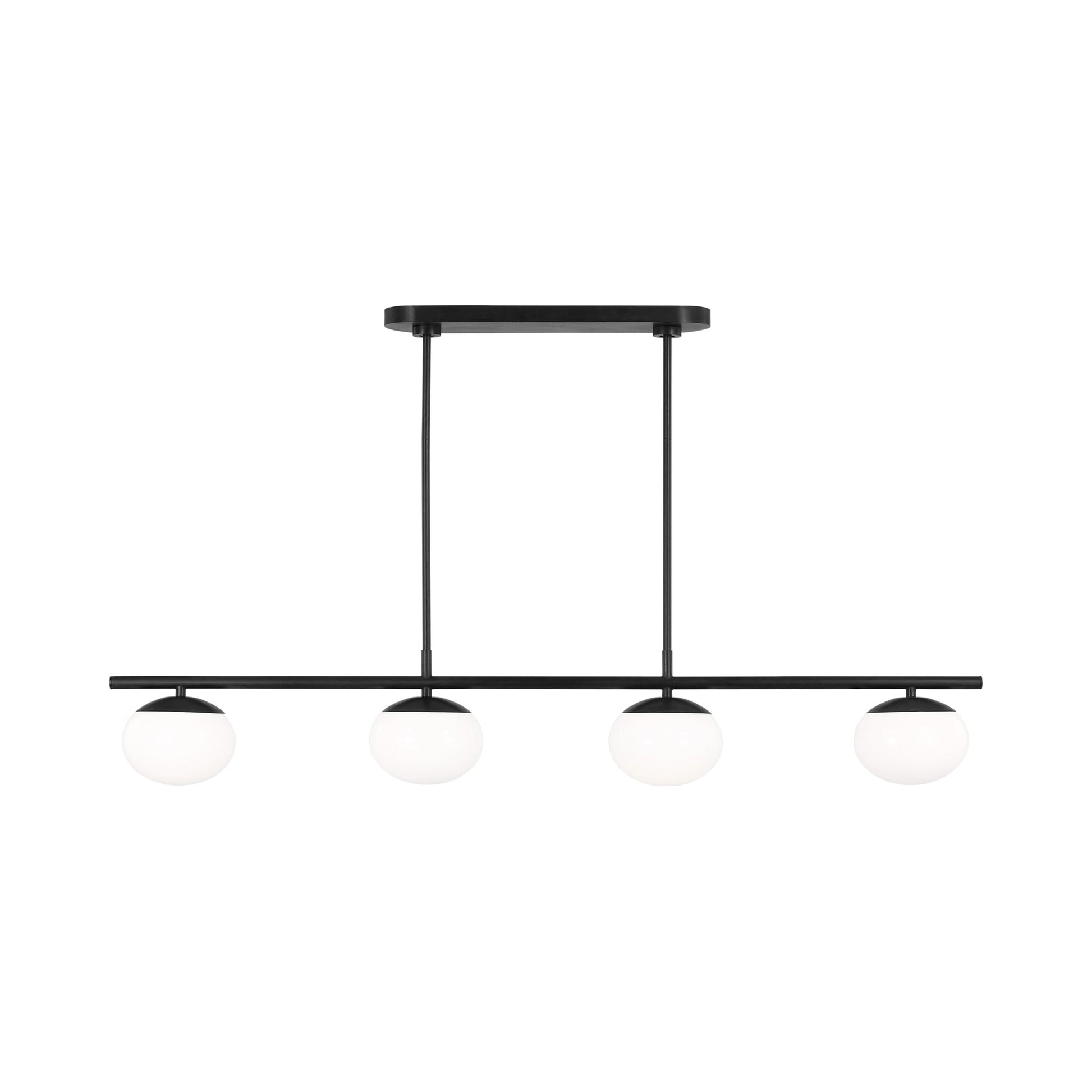 Lune LED Linear Chandelier in Aged Iron (6-Light).