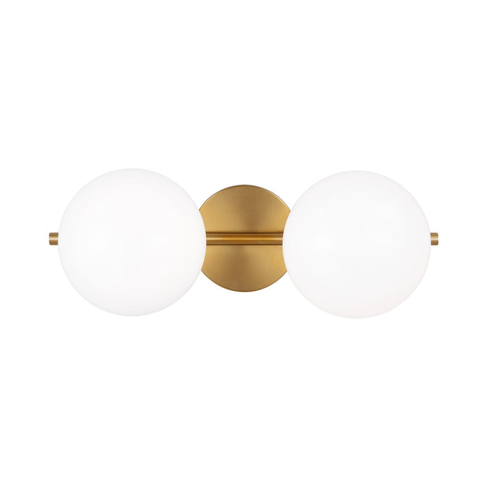 Lune LED Vanity Wall Light in Burnished Brass (2-Light).