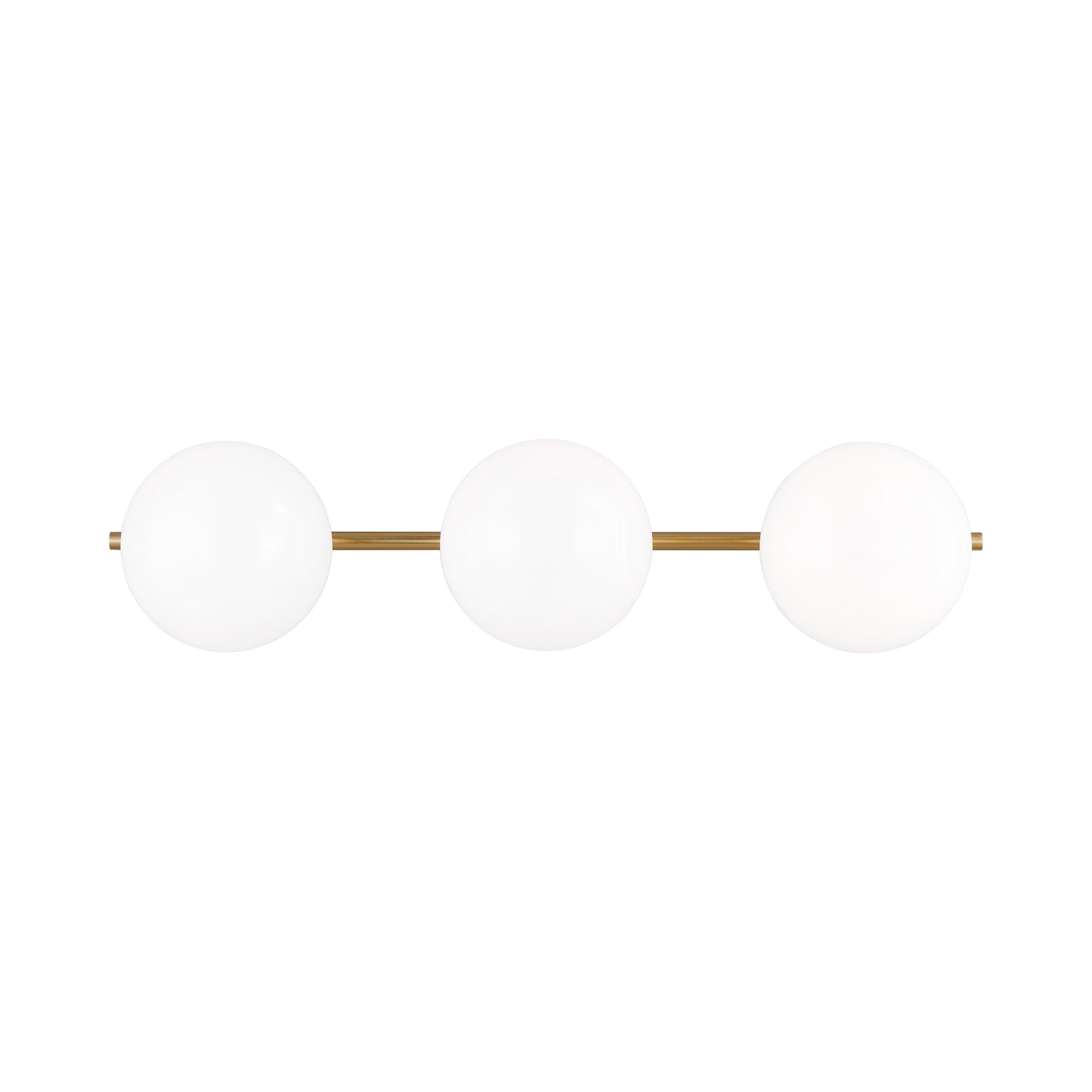 Lune LED Vanity Wall Light in Burnished Brass (3-Light).