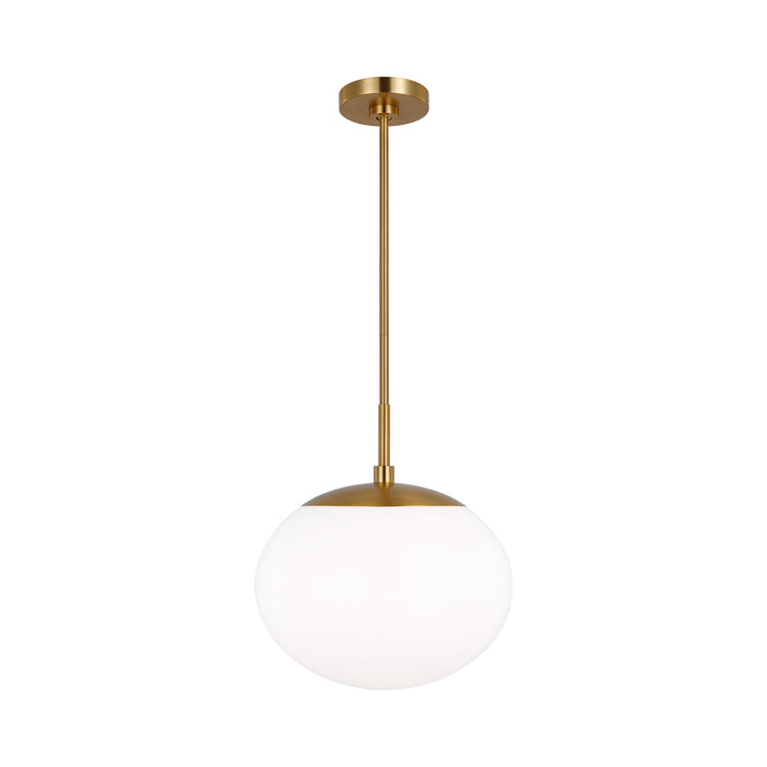 Lune Pendant Light in Burnished Brass.