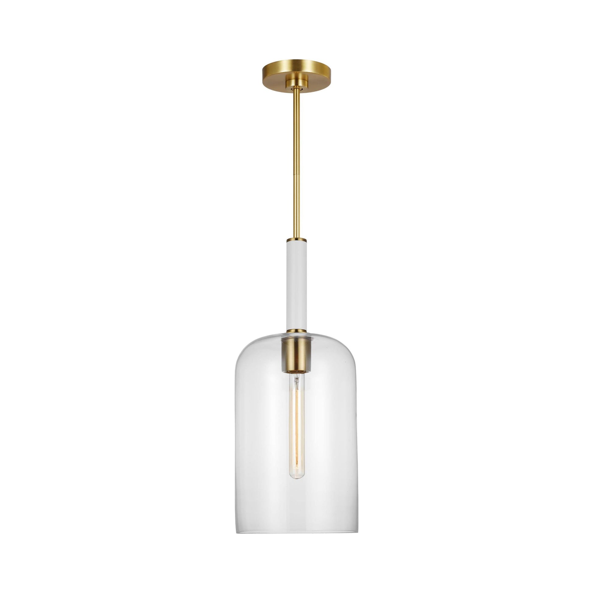 Monroe Cylinder Pendant Light in Burnished Brass.